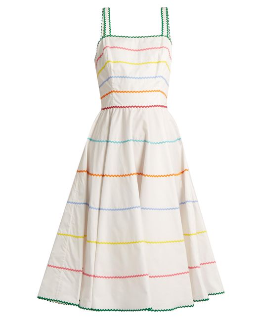 Anna October Ricrac Trimmed Cotton Dress in White Lyst